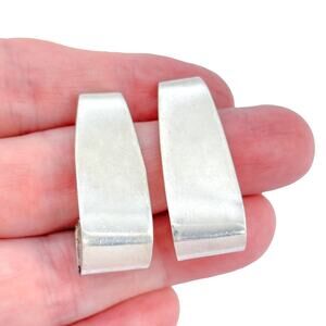 Vintage Silver-Tone Curved Post Earrings